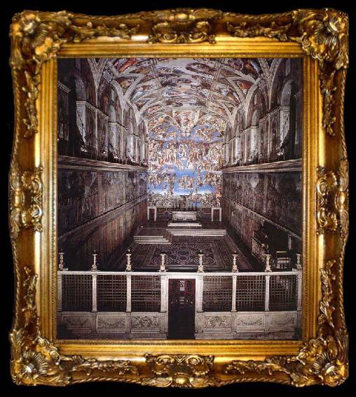 framed  Michelangelo Buonarroti Interior of the Sistine Chapel, ta009-2